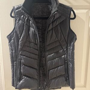 Bernardo Shiny Black Quilted Vest